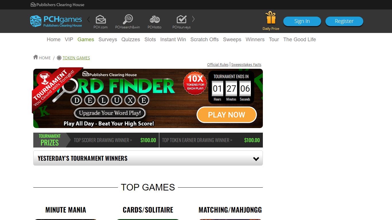 Online Token Games | PCH.com